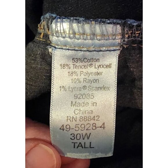 Woman Within High Rise Straight Stretch Blue Jeans Plus Size 30W Tall - Picture 12 of 12